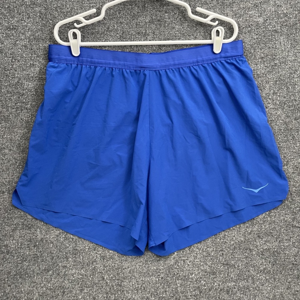 HOKA Glide Shorts Mens Sz XL Lined High Performance Running Staple Blue